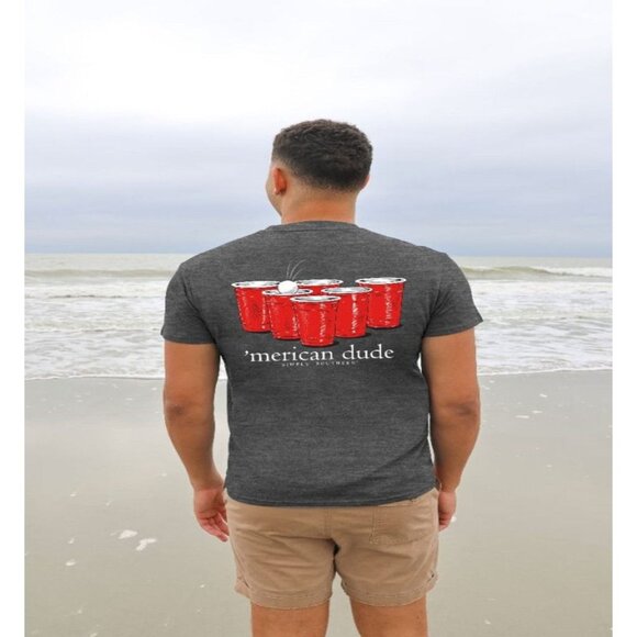 Simply Southern ‘Merican Dude Red Cup Short Sleeve T-Shirt - NEW Fast Ship - Picture 1 of 6